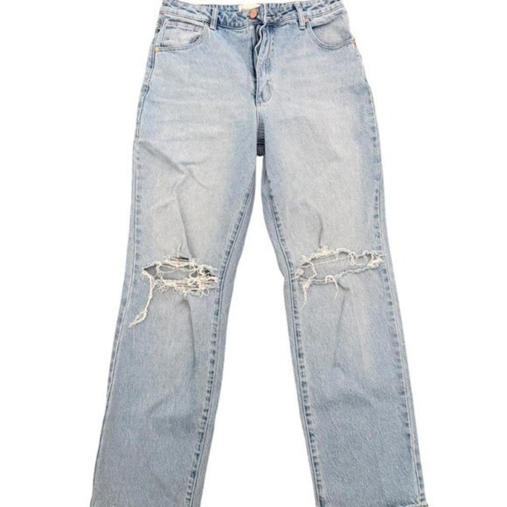 Abrand Jeans A '94 High Straight Distressed Light Wash Denim Jeans Size 32 AU 14